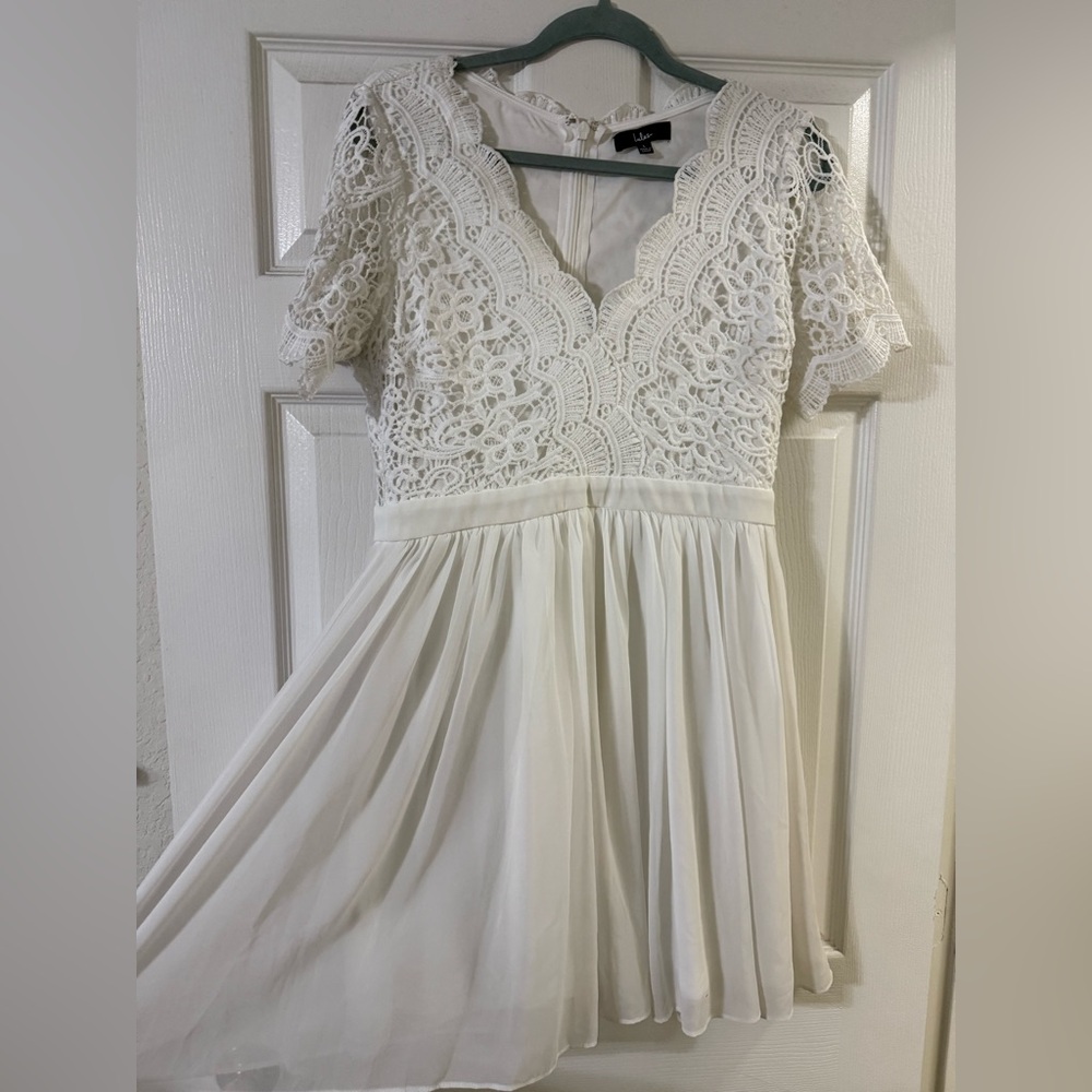 Lulu's Ivory Lace Dress